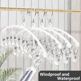 Gerrit 2 Pack Closet Organizer (10 Clips Hold 20 Leggings), Space Saving Hangers, Hanging Closet Organizer for Storage-White