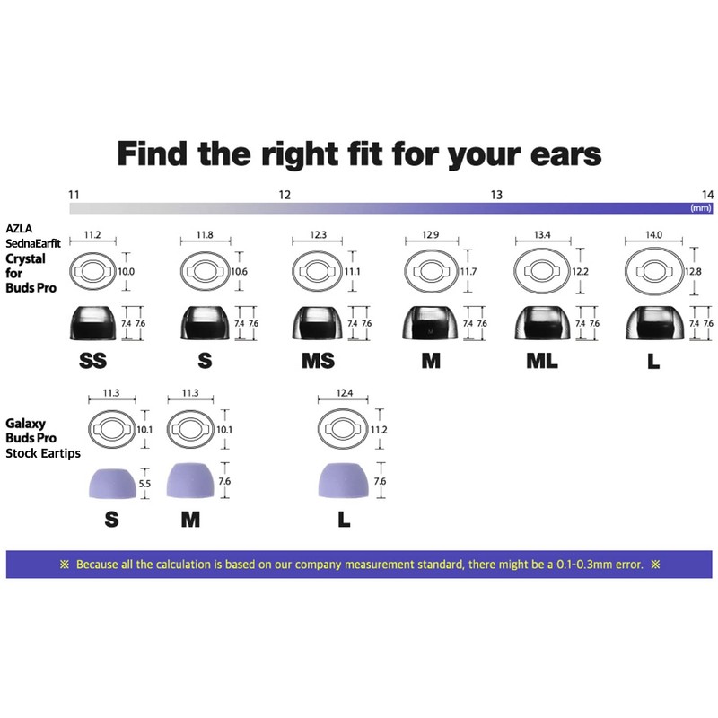 AZLA SednaEarfit Crystal for Galaxy Buds Pro 2 Pairs (S)