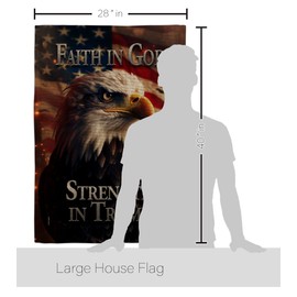 Faith In God Strength In Trump Flag Tapestry Burlap Wall Hanging Decor For Home Poster Make America Great Again 2024 President 47 MAGA Yard Sign Patriotic Decoration Republican Gift Made In USA