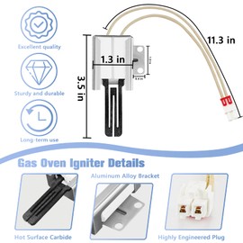 [New Upgrade] MEE61841403 MEE61841401 Gas Range Oven Igniter, Fit for L-G Oven Igniter Replacement(LRG, LSS, LDG, LSG, LTG), Replaces MEE61841401 MEE63084901 Range Oven Burner Ignitor, By BOGDA
