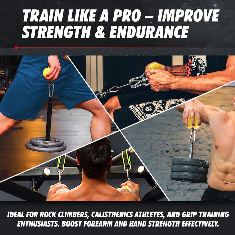 MuscleForge Pull Up Grip Balls with Non-Slip Grooves - Pull-Up