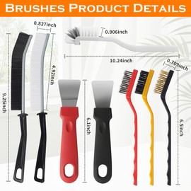 ACOMTUO Pack of 13 Corner Cleaning Brush, Joint Cleaning Brush with Hard Bristles, Crevice Cleaning Brush, Gap Cleaning Brush Set, Joint Brush for Cleaning Rust, Tile Floors, Bathroom, Kitchen
