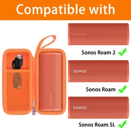 Khanka Hard Travel Case Replacement for Sonos Roam/Sonos Roam 2/Roam SL Portable Smart Bluetooth Speaker (Orange)