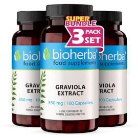 GRAVIOLA Fruit Extract 350 mg – 300 Capsules Natural Immune Support and Antioxidant-Rich Supplement for Overall Health and Wellness by BIOHERBA