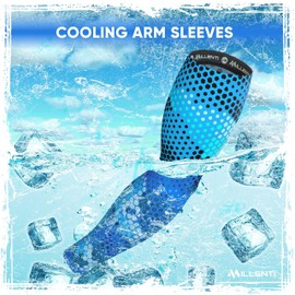 Millenti Cooling Arm Sleeve Compression - Sun Protection Sport Recovery Sleeves, Cools when Wet, Unisex in 4 Sizes - 2pcs (Blue (Camo-Hexagon), Extra Large)