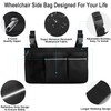 Wheelchair Side Organizer Storage Bag Armrest Pouch with Cup Holder
