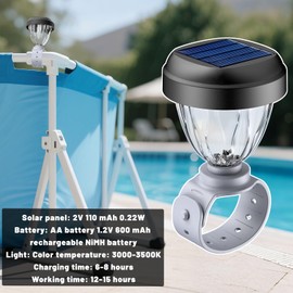 Solar Pool Lights for Above Ground Pools, LED Energy Saving Warm White Light, Waterproof for Frame Swimming Pools Night Accessories(4 Pcs)