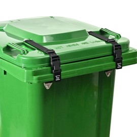 HX AURIZE Trash Can Lid Lock Strap, Universal Round & Square Bins, 2 Pack