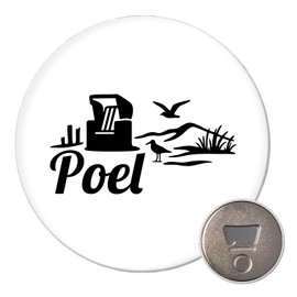 Huuraa Magnet Poel Strandmotiv Geschenk 59mm Flaschenöffner Poel Geschenkidee