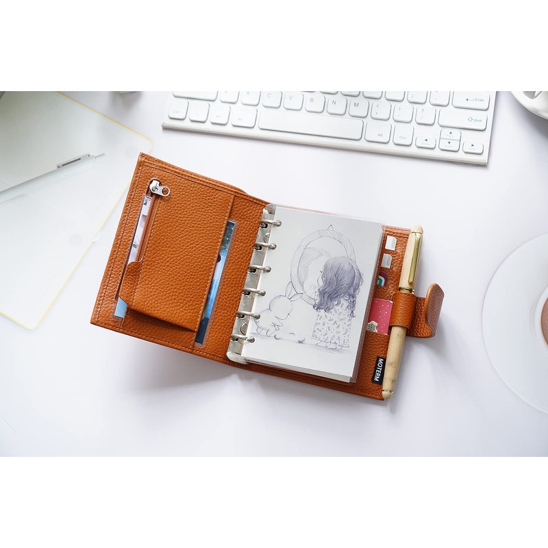 Moterm Pocket Regular Rings Planner - Genuine Leather Binder Organiser