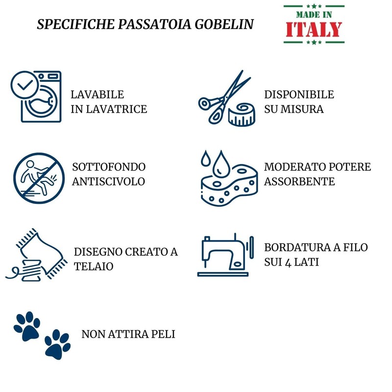 Casatessile Melange 53 cm Wide Kitchen Rug, Marrone, 400 cm