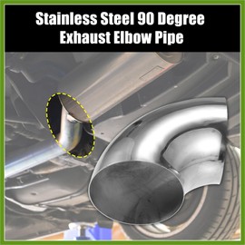 HOPESPANNER 2 Pcs OD 5 Inch 90 Degree Mandrel Bend Elbow SS304 Stainless Steel Bend Tube Exhaust Elbow Pipe for Car Modified Exhaust System 5" Piping Silver Tone Vehicle Components