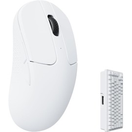 Keychron M3 Mini Wireless Mouse, 2.4 GHz/Bluetooth 5.1 / Wired Mouse, PixArt 3395 Sensor, Programmable Buttons, 26,000 DPI/650 IPS, 55g Lightweight, Ergonomic Design for Windows Mac Linux (White, 4000