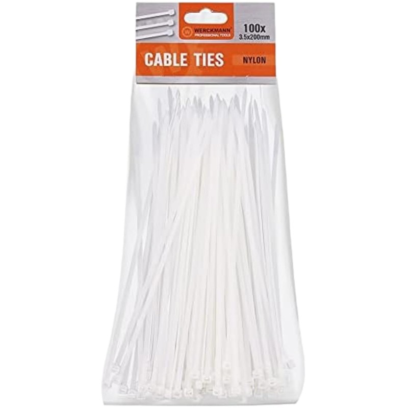 Werckmann Professional Tools 100 Pack 3.5 x 200mm Nylon Cable