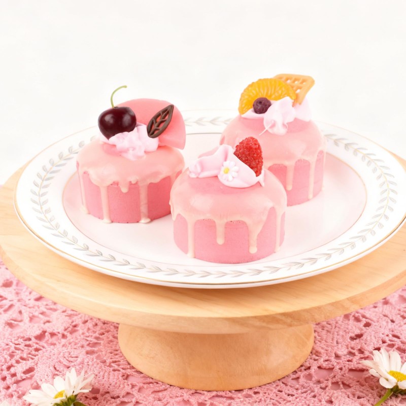 Luckforest Artificial Cupcake, 6 Pcs Pink Mixed Fake Simulation Realistic