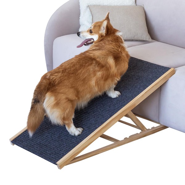 Adjustable Ramp for All Pets, Lightweight Ramp for Large or Small Dogs, Foldable Dog Ramp with Non-Slip Surface, Indoor Dog Ramp for Couch or Sofa, Portable Car Pet Ramp