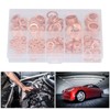 220Pcs Sealing Copper Gasket Flat Round Ring Washer Assortment Kit