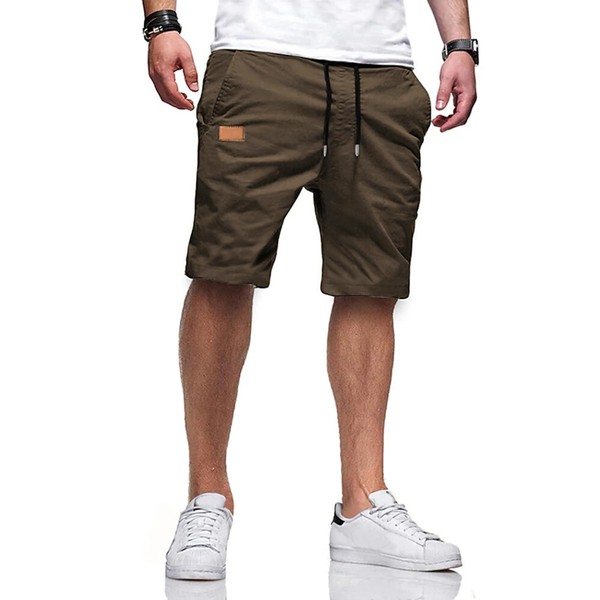 JMIERR Mens Shorts Casual Cotton Drawstring Work Shorts Summer Stretch