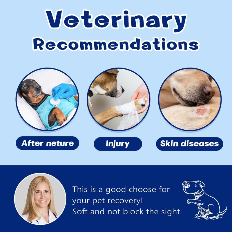 Super Dog Adjustable Pet Recovery Collar, Large/Small Surgery Protector