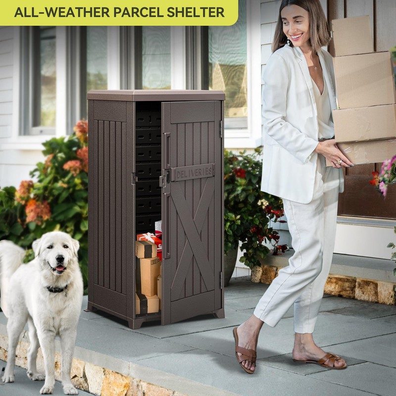 YITAHOME 60-Gallon Secure Package Delivery and Storage Box, Double-Wall Resin,