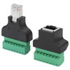 2pcs RJ45 Female Male to Screw Terminal 8 Pin CCTV
