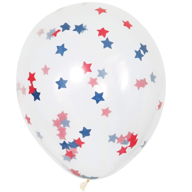 Unique Party 57083 - 16" Star Confetti Balloons, Pack of