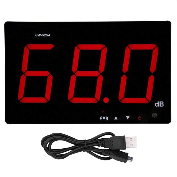 Digital Wall Mounted Sound Meter, LCD Sound Meter, USB Noise Monitor, Sound Level Meter, Noise Tester, For Offices, Factories, Construction Sites, Traffic Roads, Outdoor Events, 30-130dB ±1.50 dB Accuracy, User Manual Included, Wall-Mounted Sound Meter