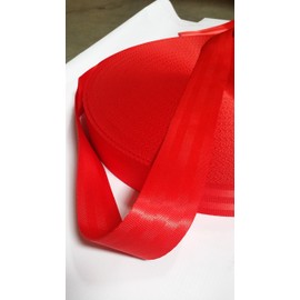 MTP Red 2" x 5 Yards Seat-Belt Black Polyester Webbing Strap Repair 5 Panel 5000 lbs