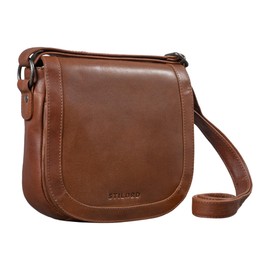 STILORD 'Diana' Handbag Women's Leather Brown Elegant Shoulder Bag Women Small Bag Shoulder Bag Crossbody Bag Evening Bag Vintage Genuine Leather, Toretto - Dark Brown, S, shoulder bag