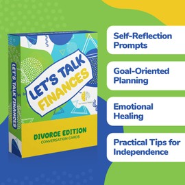 Let's Talk Finances Cards Divorce Edition, Relationship Card Game, Communication Money Couples Questions Card Game for Adults Conversation Cards for Divorced Individuals, Certified Financial Therapist
