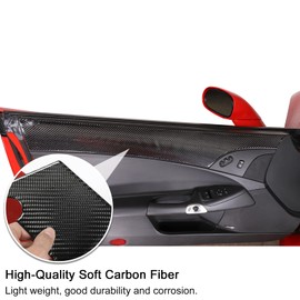 PIUGILH Door Armrest Window Side Panel Cover Compatible with Corvette C6 Z06 ZR1 2005-2013 Interior Door Anti-Collision Anti Kick Sticker Protector, 2PCS(Carbon Fiber Black)