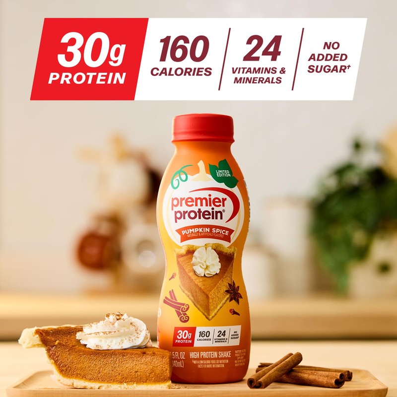 Premier Protein Shake, Limited Edition, Pumpkin Spice, 30g Protein, No