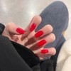 TELAIN Red Press on Nails, Short Square, False Nails with