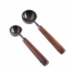 Walnut Handle Stainless Steel Coffee Scoop Set (15ml + 30ml)