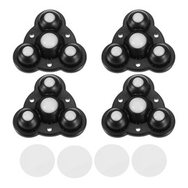 uxcell Self Adhesive Caster Wheels, Plastic 0.47 x 1.22Inch 360° Swivel Universal Wheel Mini Caster Wheels Rotation Sticky Pulley for Kitchen Cabinet Table(4 Pcs, Black)