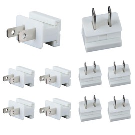 Leymays SPT-1 Vampire Plugs - 10Pcs Male White - Connector Extension Cord Ends Replacement Plug - UL Listed for Small Appliances Such as Power Strips and Lamps,DIY Projects