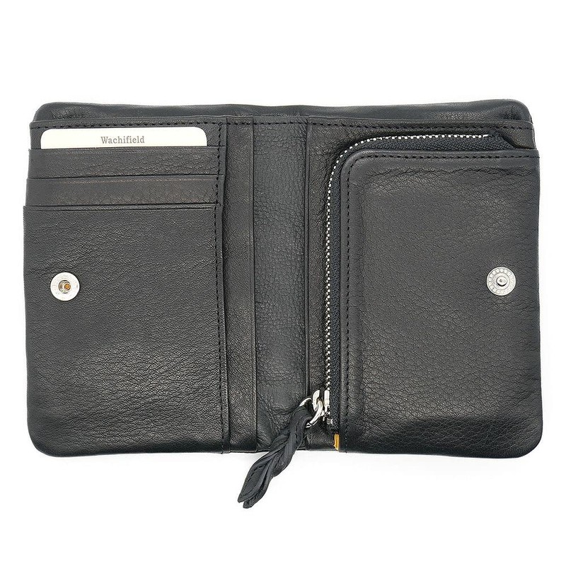 Wachifurudo Dayan Genuine Leather, Super Soft Chip Folding Wallet, Black,