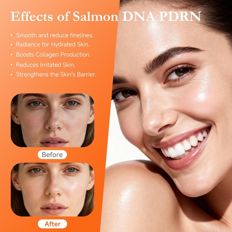 2 Pack Salmon DNA PDRN Peptide Serum, 30 Vials