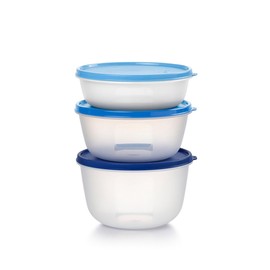 Tupperware Modular Medium Bowl 4-cup 5-3/4-cup and 8-cup Set of 3 Blue Seal