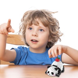 TNSLAND 3-in-1 Panda Building Toy Building Block Sets Building Blocks Toy Bricks Animal Building Blocks Figures Building Toy Building Block Construction Toy for Children from 6 Years (B)