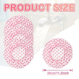 18 Pack Shower Caps for Women,Waterproof Reusable & Disposable Adjustable Bath Caps For Spa Long Hair Travel Saunas (Red)