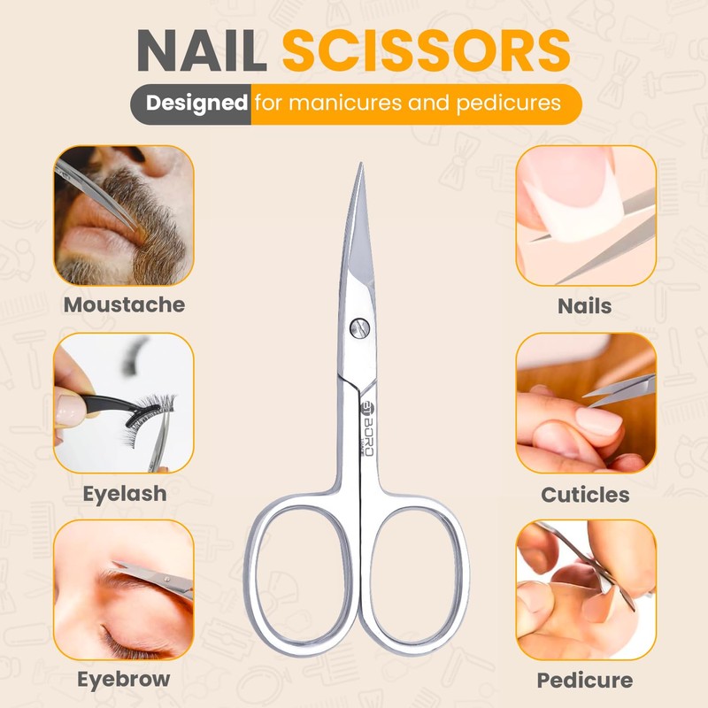 Nail Scissors Curved Cuticle Sharp Multipurpose Beauty & Grooming Shears