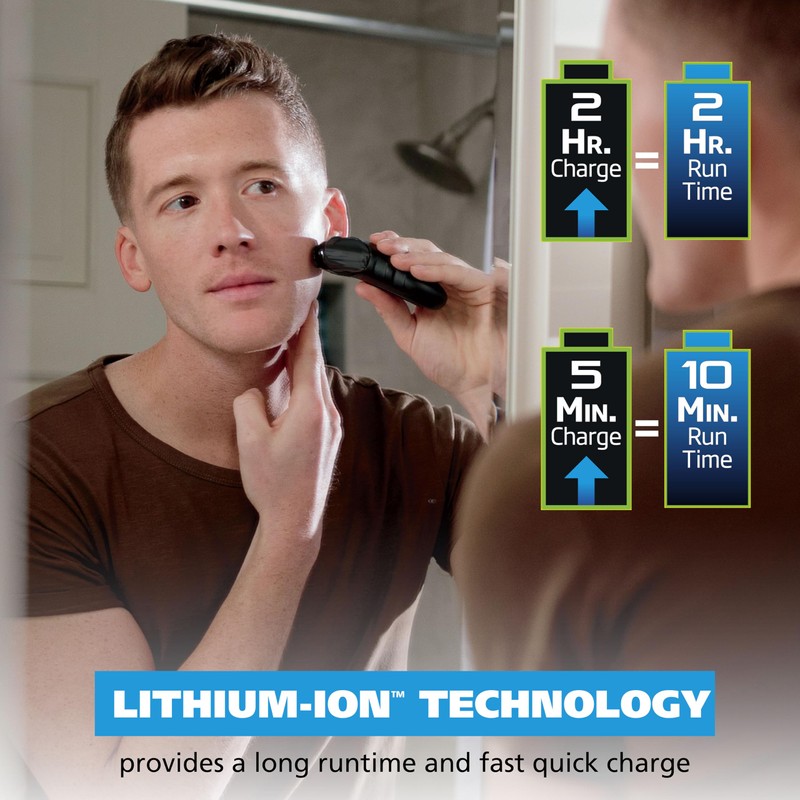 Wahl Compact Rechargeable Lithium Ion Shaver Kit with Hygienic Rinseable