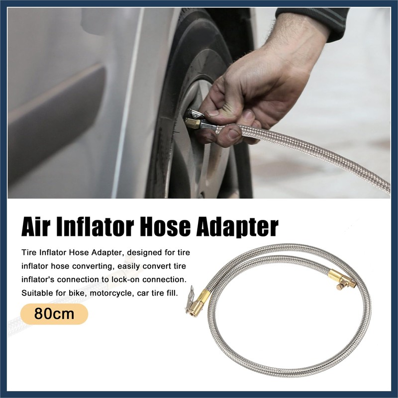 INFINAUTO 80cm 31" Car Tire Air Inflator Hose Adapter Quick