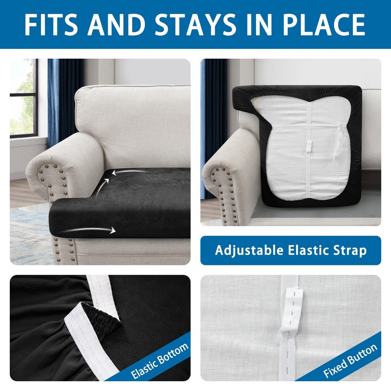 Imnopqr Couch Cushion Covers Leather Look T Cushion Slipcovers Sets