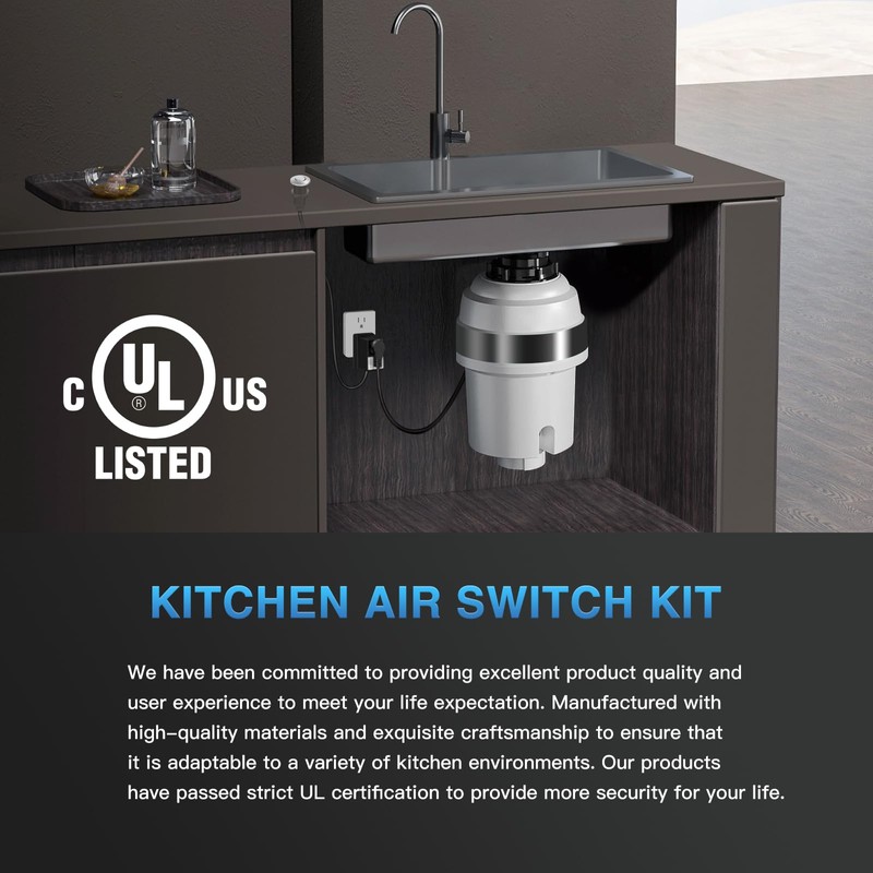 Garbage Disposal Air Switch Kit, UL Certified Professional Garbage Disposal