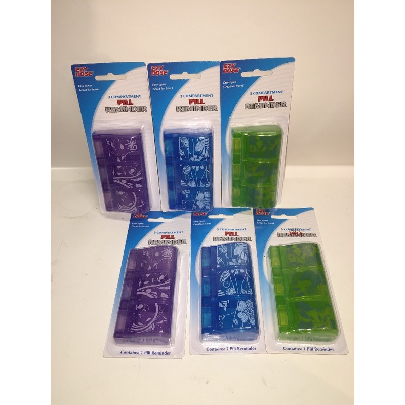 Ezy Dose 6) EZY Dose 67161 Easy Open 3-Compartment Pill