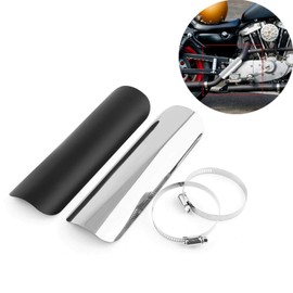 Motorcycle Heat Shield, Universal Motorcycle Exhaust Pipe Heat Shield Silencer Straight Cover (Black) for Heat Shield Motorcycle Exhaust Heat Shield Motorcycle Exhaust Motorcycle Heat Shield 23 cm