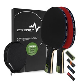 ZTTENLLY Ping Pong Paddle with Carbon Technology | Performance-Series,7-ply Finest Blade, Expert Speed/Edge/Balance, Thicker Protector Case | Table Tennis Racket for Professional (Control, 2-Pack)
