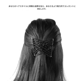 Double Magic Hair Comb Double Comb Design Festival Prom Magic Hair Comb Gift Party Bead Style Red Blue Black White Pink Coffee (Black)